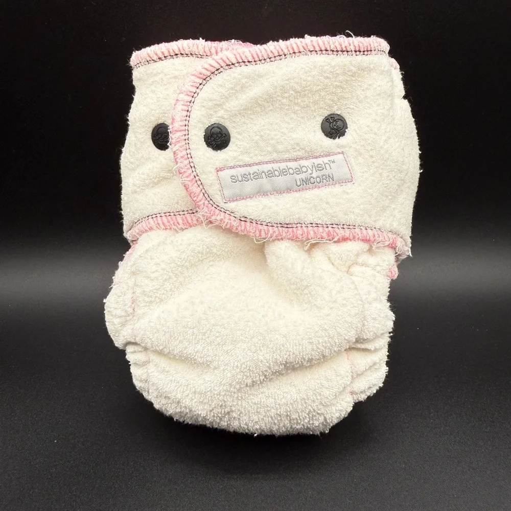 Sloomb Terry Happy Little Clouds Fitted Diaper